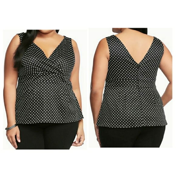 Torrid polka dot peplum top 2X - Picture 2 of 7